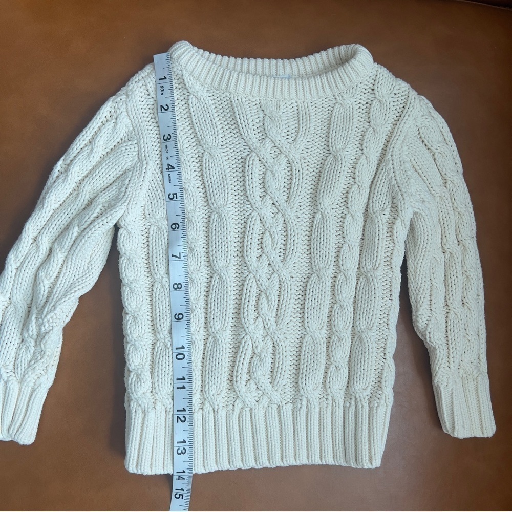 Old Navy Baby Toddler Sz 18-24m Off White Cable Knit Chunky Fisherman Sweater - Picture 6 of 8